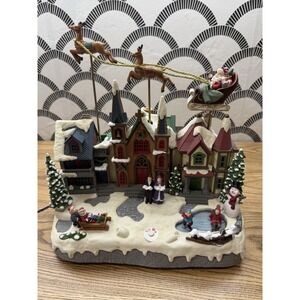 Eluceo Motion Animated Musical Christmas Village Santa & Reindeer - tested VIDEO